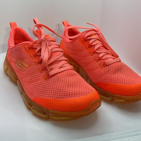 Skechers Womens Air-Cooled Memory Foam Athletic Sneakers Orange Size 7.5 - Picture 2 of 8